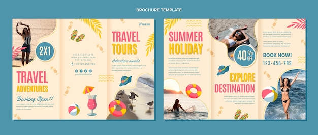Brochure di viaggio dal design piatto