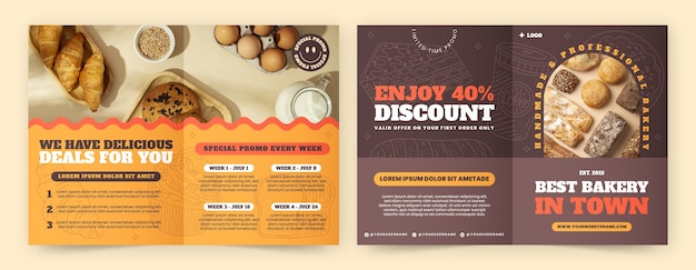 Brochure disegnata a mano da forno