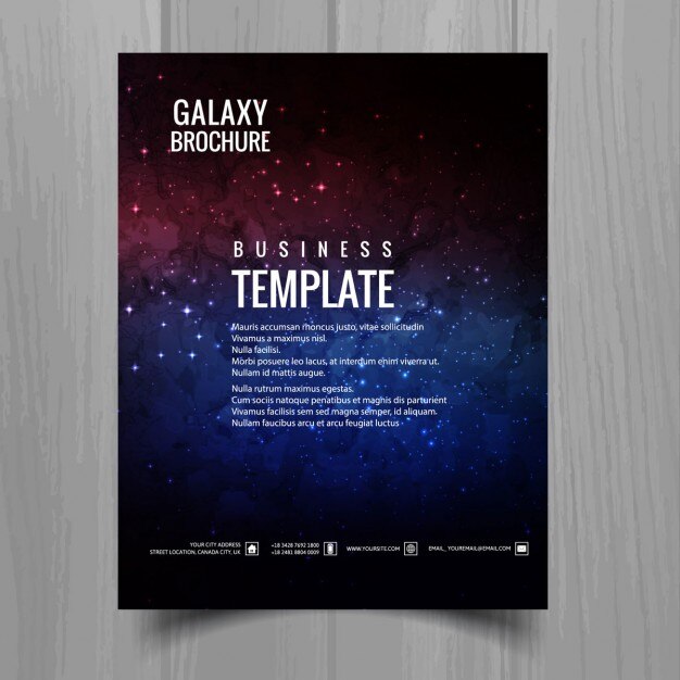 Vettore gratuito brochure galaxy colorato