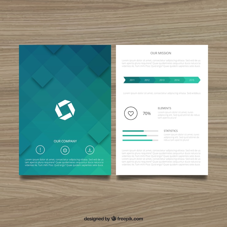 Vettore gratuito brochure geometrica