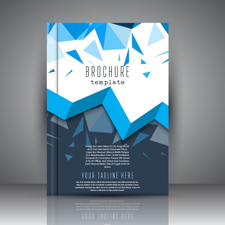 Vettore gratuito brochure modello moderno con design a basso poli