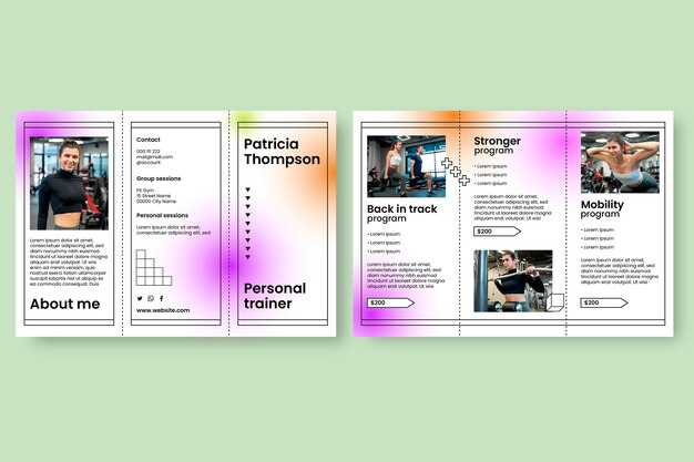 Brochure moderna viola pt personal trainer