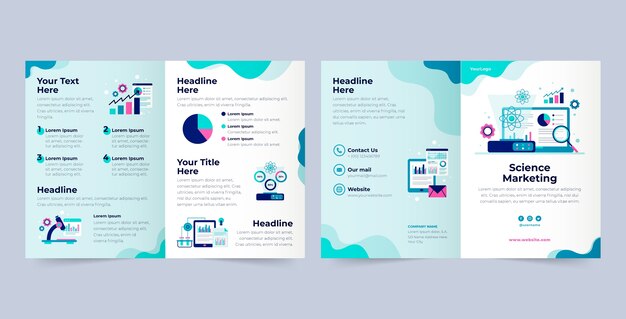 Brochure scientifica dinamica dal design piatto