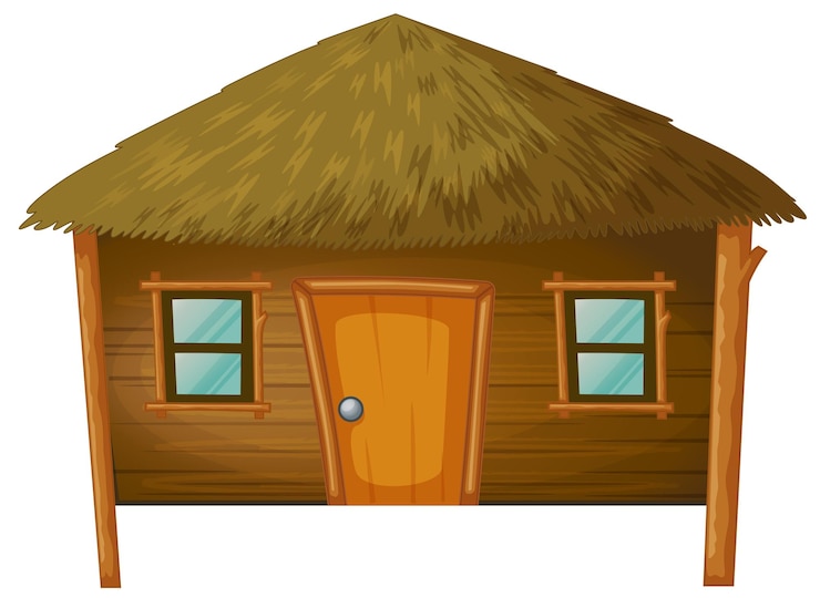 Vettore gratuito bungalow in legno