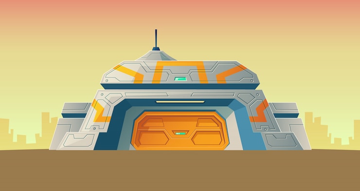 Vettore gratuito bunker segreto nucleare del laboratorio scientifico per la creazione.
