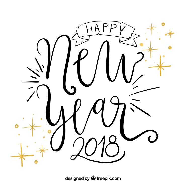 Vettore gratuito buon anno minimalista