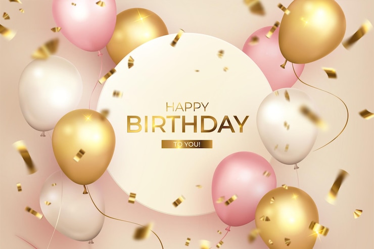 Vettore gratuito buon compleanno con cornice e palloncini