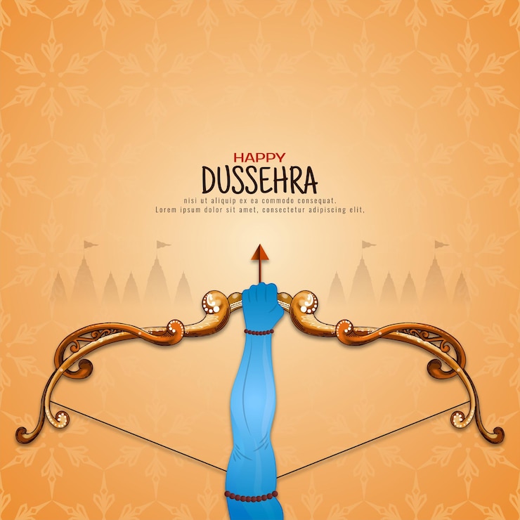 Vettore gratuito buon dussehra indù festa culturale indiana vijayadashami sfondo