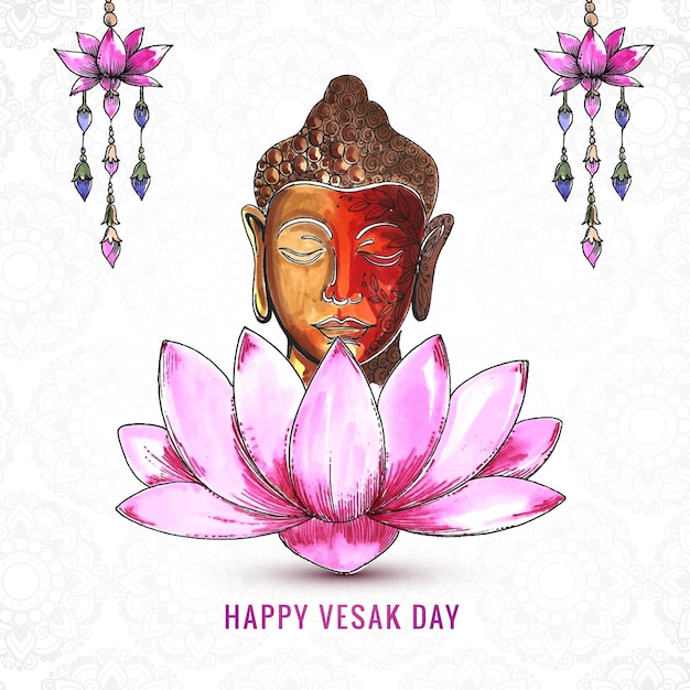 Buon giorno vesak o sfondo della carta buddha purnima