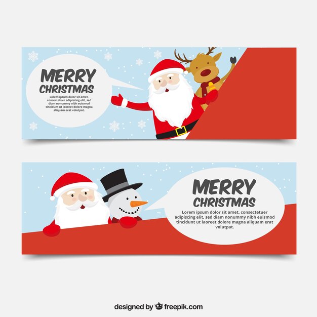 Buon Natale con Babbo Natale, pupazzo di neve e renna