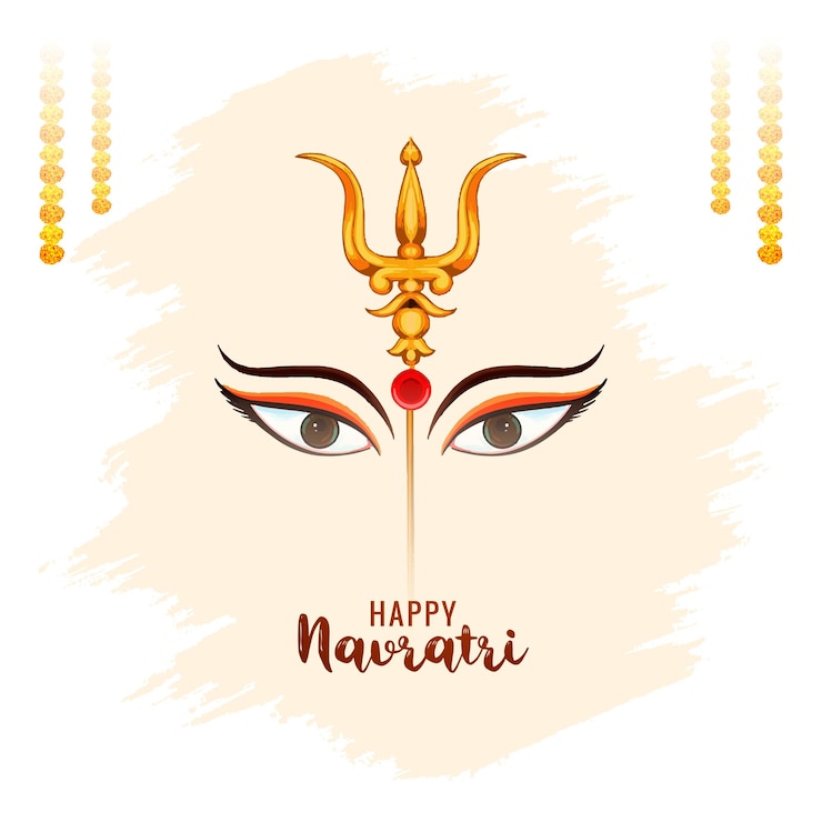 Vettore gratuito buon navratri maa durga sfondo dell'illustrazione