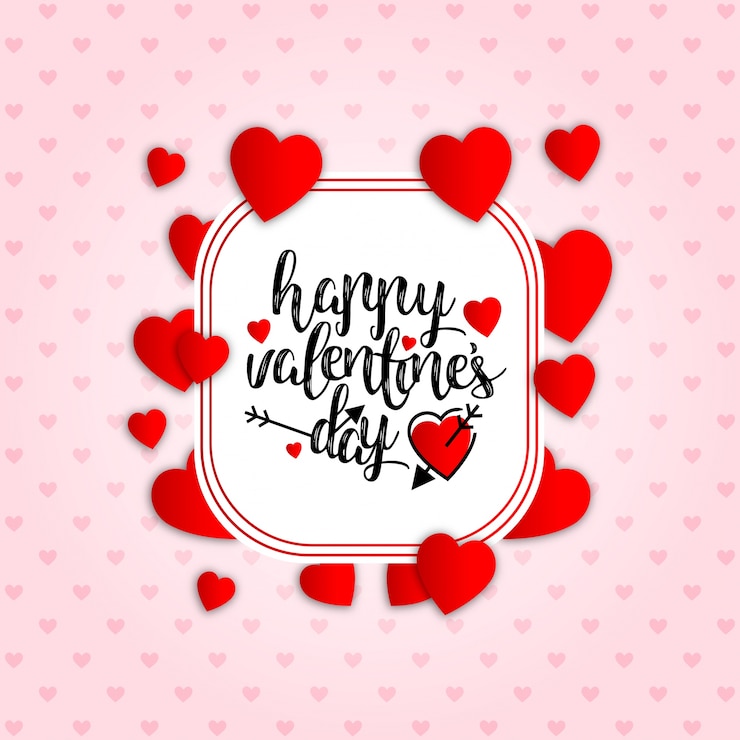 Vettore gratuito buon san valentino con sfondo rosa modello
