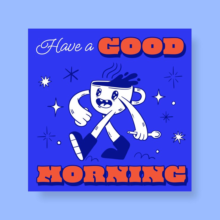 Vettore gratuito buongiorno instagram post template design