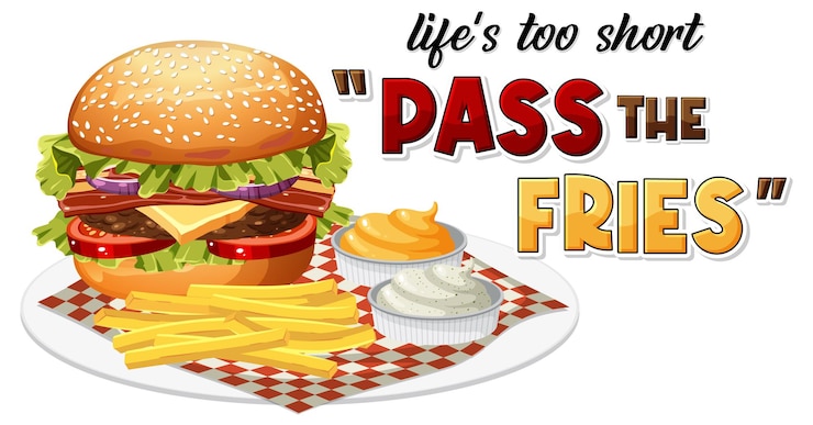 Vettore gratuito burger con icona di testo
