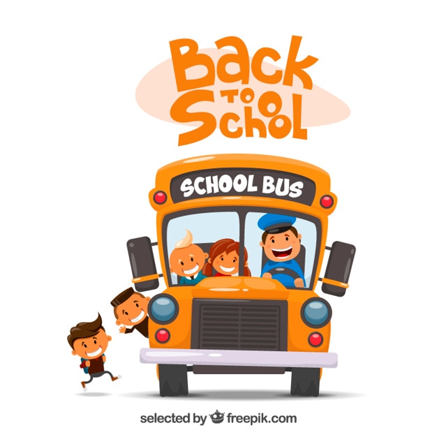 Vettore gratuito bus illustrazione della scuola