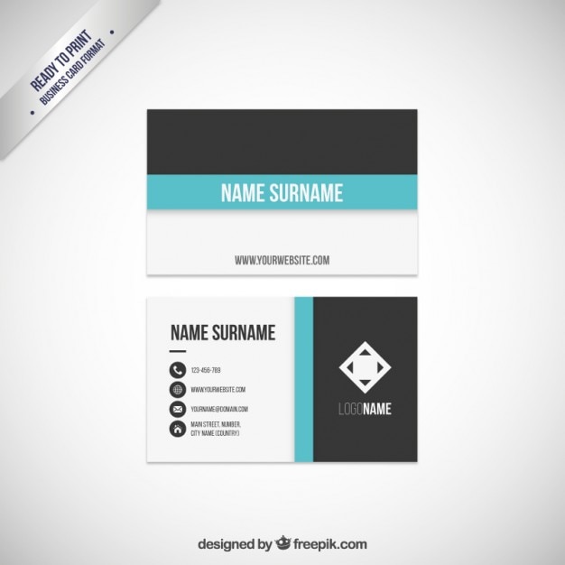 Vettore gratuito business card template con una linea blu