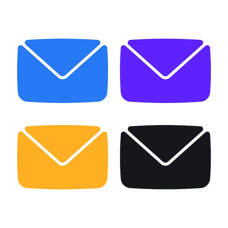 Vettore gratuito busta arrotondata a più colori