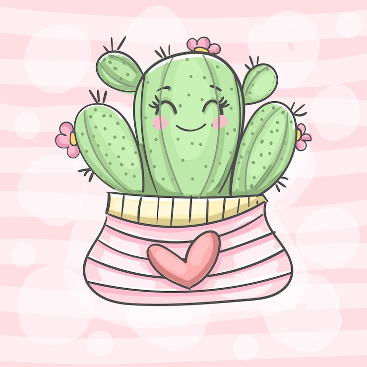 Vettore gratuito cactus felice