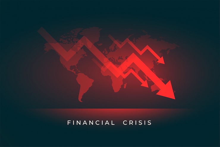 Vettore gratuito caduta del mercato azionario dell'economia della crisi finanziaria