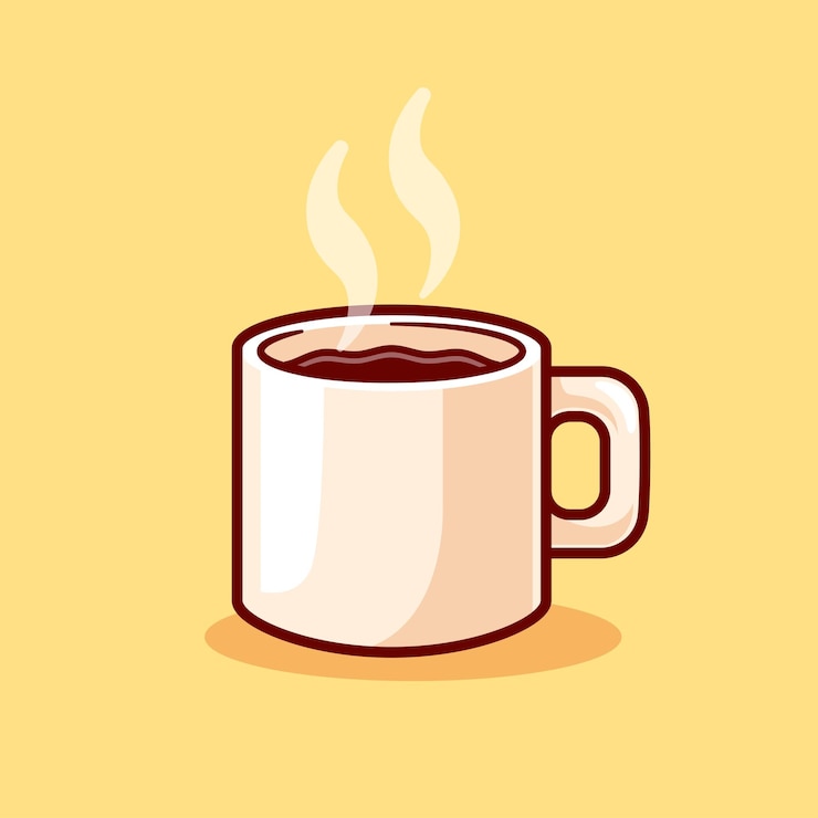 Vettore gratuito caffè caldo bevanda cartone animato icona vettoriale illustrazione bevanda cibo icona concetto vetore piatto isolato