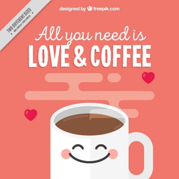 Vettore gratuito caffè sfondo carino
