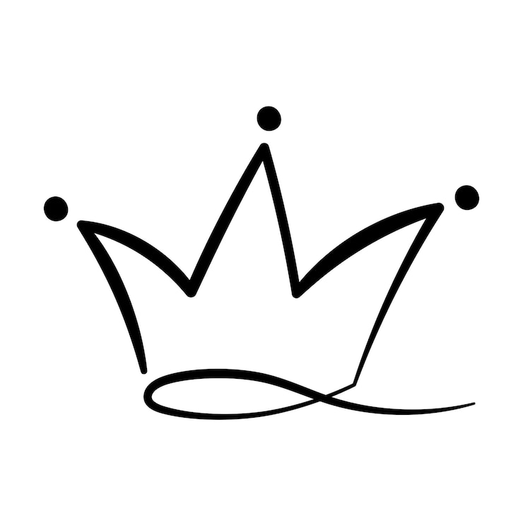 Vettore gratuito calligrafia colore nero corona di base 2