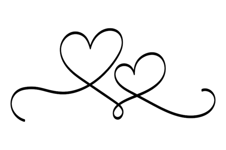 Vettore gratuito calligrafia cuore doppio