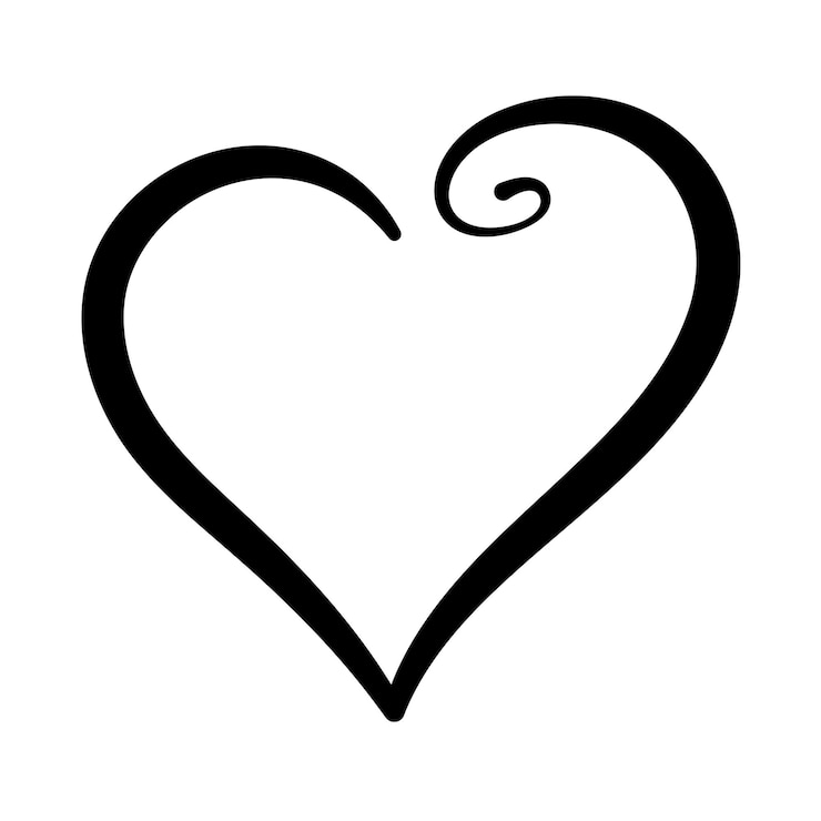 Vettore gratuito calligrafia cuore riccio