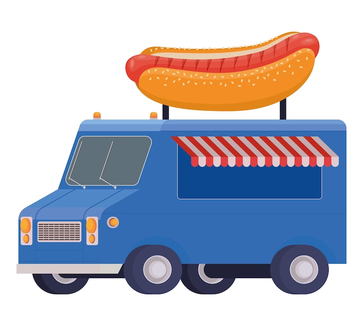 Vettore gratuito camion per hot dog