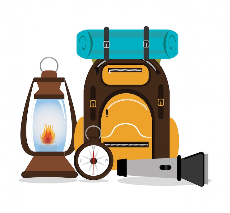 Vettore gratuito camping design, illustrazione.
