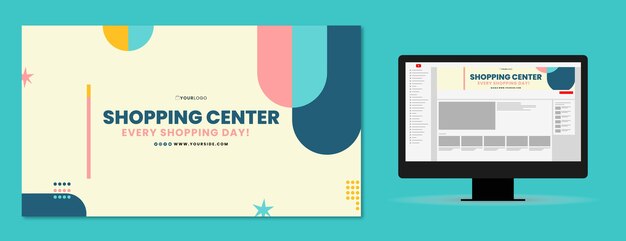Canale youtube del centro commerciale design piatto art