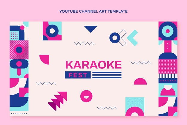 Canale youtube del festival musicale del mosaico di design piatto