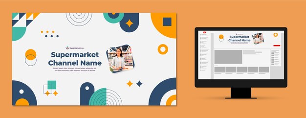 Canale youtube del supermercato piatto art