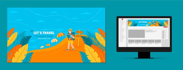 Canale youtube dell'agenzia di viaggi disegnata a mano art