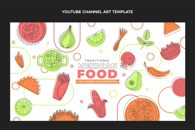 Canale youtube di cibo messicano dal design piatto