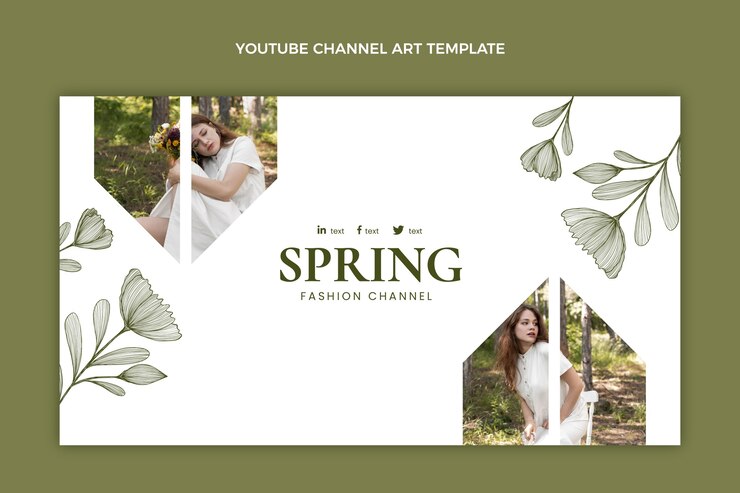 Vettore gratuito canale youtube di primavera piatta art