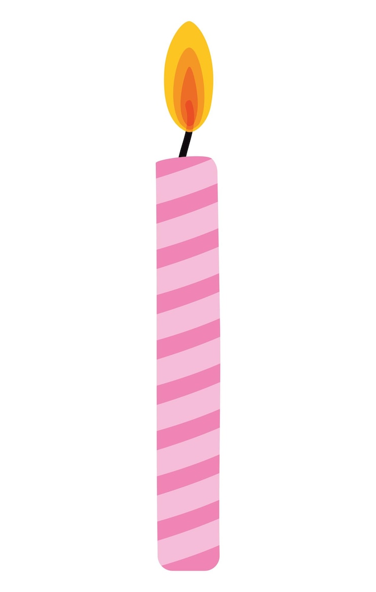 Vettore gratuito candela di compleanno rosa