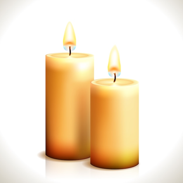 Candele accese isolate