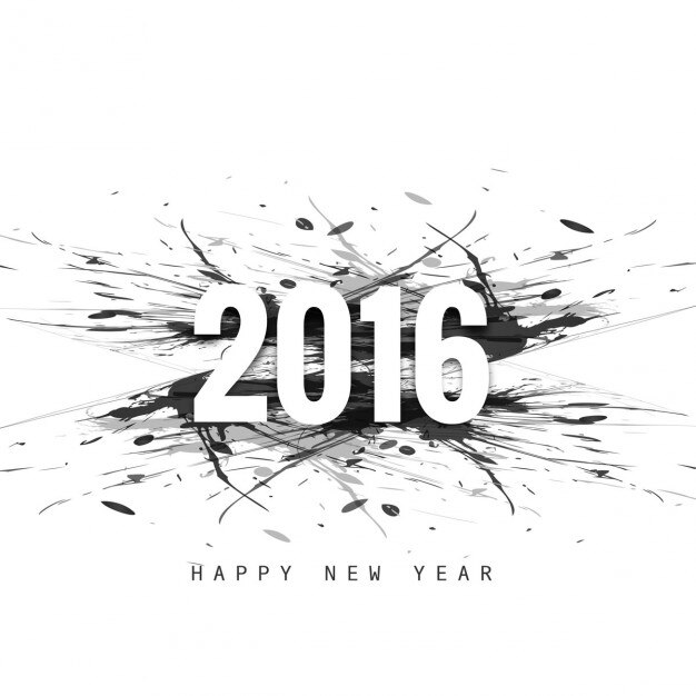 Vettore gratuito capodanno 2016 carta in stile grunge