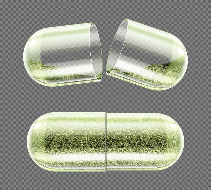 Vettore gratuito capsula alle erbe, integratore alimentare, pillole di polvere