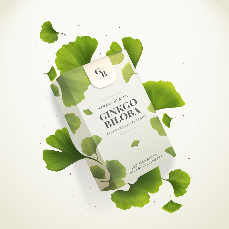 Vettore gratuito capsule di erbe di ginkgo biloba per la salute