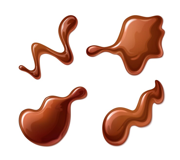 Vettore gratuito caramello al caramello liquido o splash di cioccolato al latte caldo