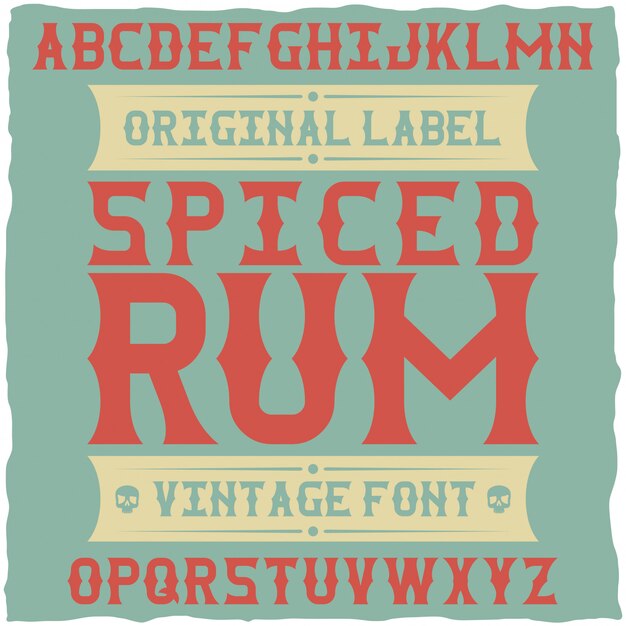 Carattere di etichetta fine whisky / carattere tipografico vintage per bevande alcoliche
