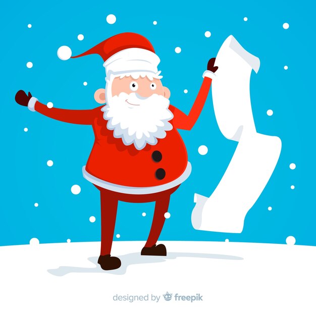 Carattere di Natale che tiene carta vuota bianca