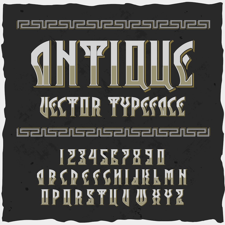 Vettore gratuito carattere tipografico dell'etichetta originale denominato "antico"