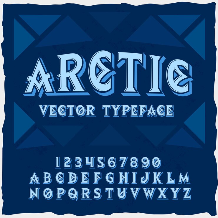 Vettore gratuito carattere tipografico dell'etichetta originale denominato "artico".