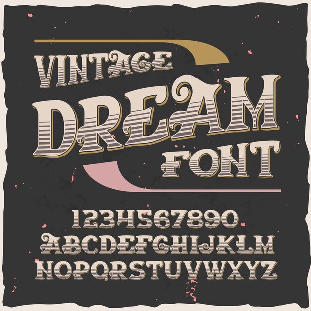 Carattere tipografico dell'etichetta originale denominato "Dream".