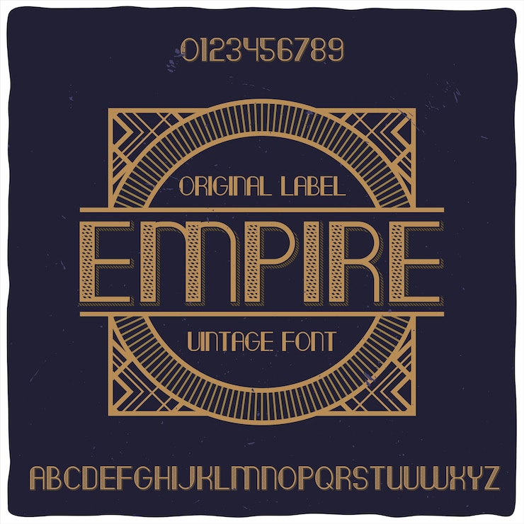 Vettore gratuito carattere tipografico dell'etichetta originale denominato "empire"