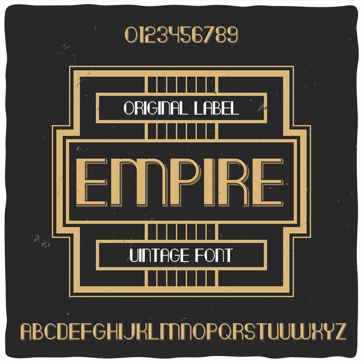 Vettore gratuito carattere tipografico dell'etichetta originale denominato "empire"