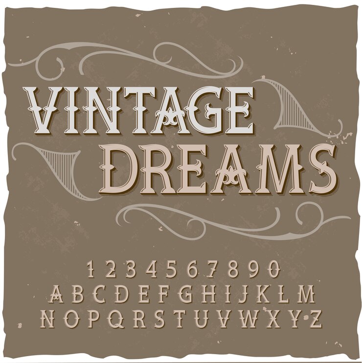 Vettore gratuito carattere tipografico dell'etichetta originale denominato "vintage dreams".